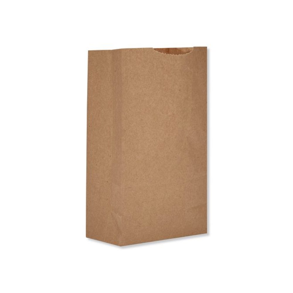 Grocery Paper Bags, 2# Size, X-Heavy-Duty, 50# Basis Weight, 4.13" x 2.63" x 7.88", Kraft, 250 Bags/Pack, 2 Packs/Bundle. Picture 1