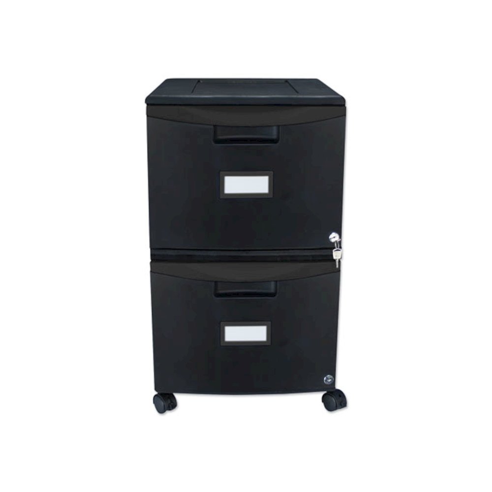 Two-Drawer Mobile Filing Cabinet, 2 Legal/Letter-Size File Drawers, Black, 14.75" x 18.25" x 26". Picture 1
