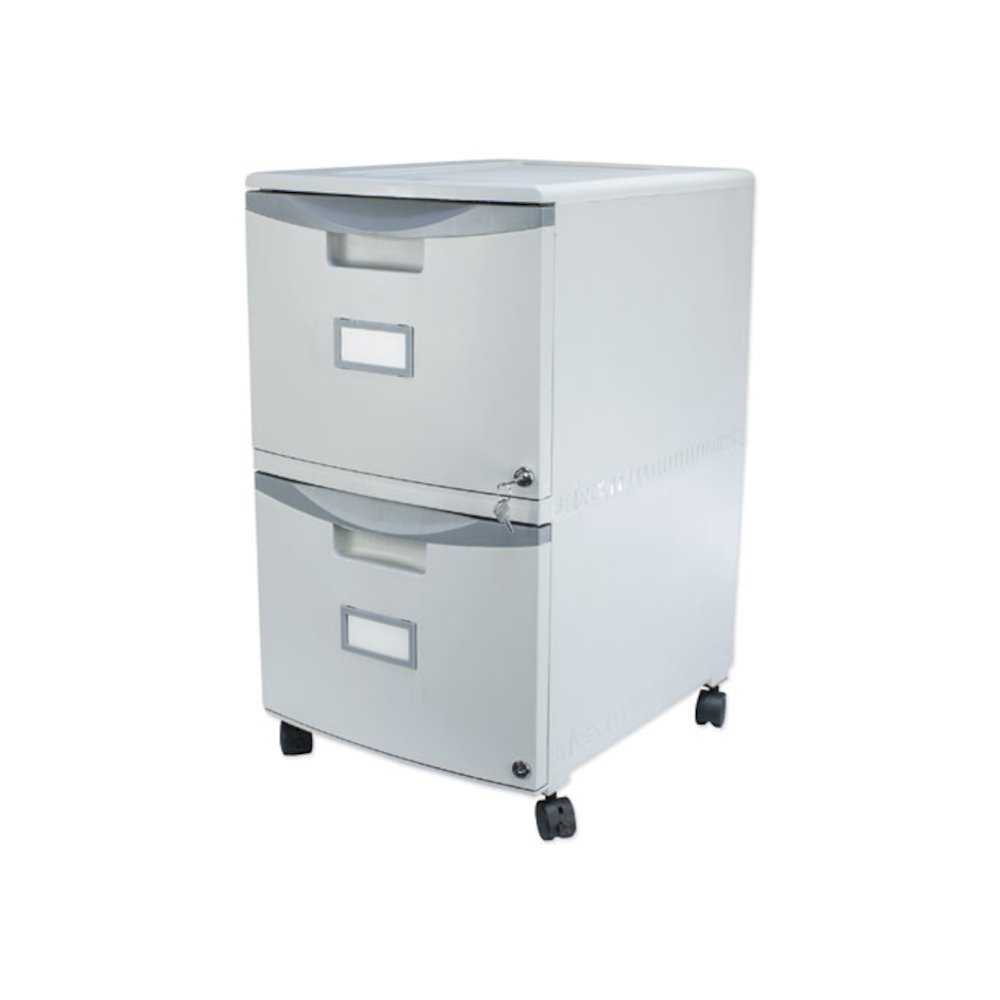 Two-Drawer Mobile Filing Cabinet, 2 Legal/Letter-Size File Drawers, Gray, 14.75" x 18.25" x 26". Picture 8