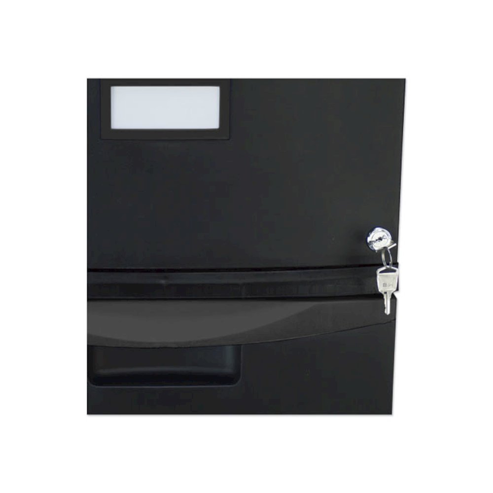 Two-Drawer Mobile Filing Cabinet, 2 Legal/Letter-Size File Drawers, Black, 14.75" x 18.25" x 26". Picture 7