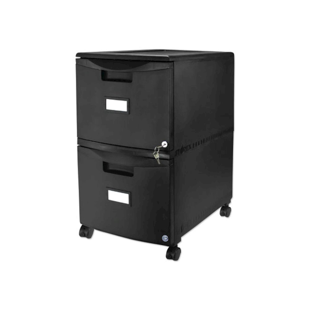 Two-Drawer Mobile Filing Cabinet, 2 Legal/Letter-Size File Drawers, Black, 14.75" x 18.25" x 26". Picture 8