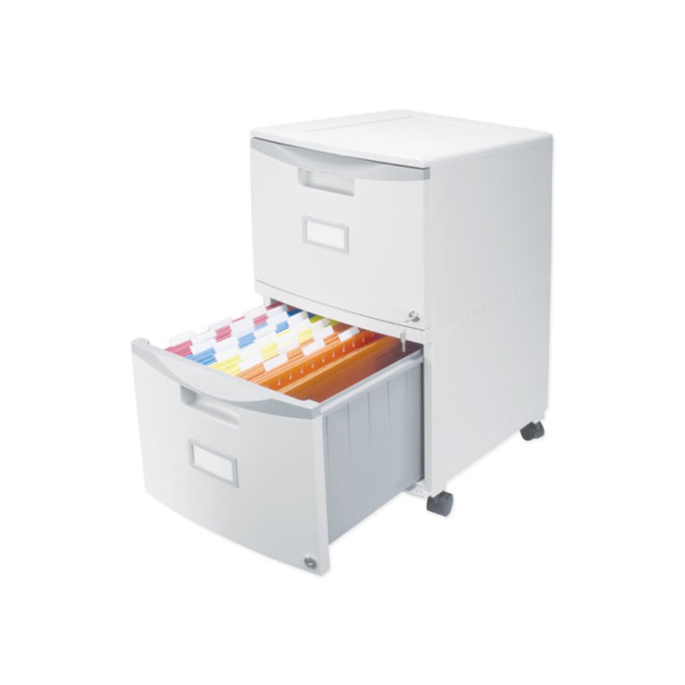 Two-Drawer Mobile Filing Cabinet, 2 Legal/Letter-Size File Drawers, Gray, 14.75" x 18.25" x 26". Picture 6