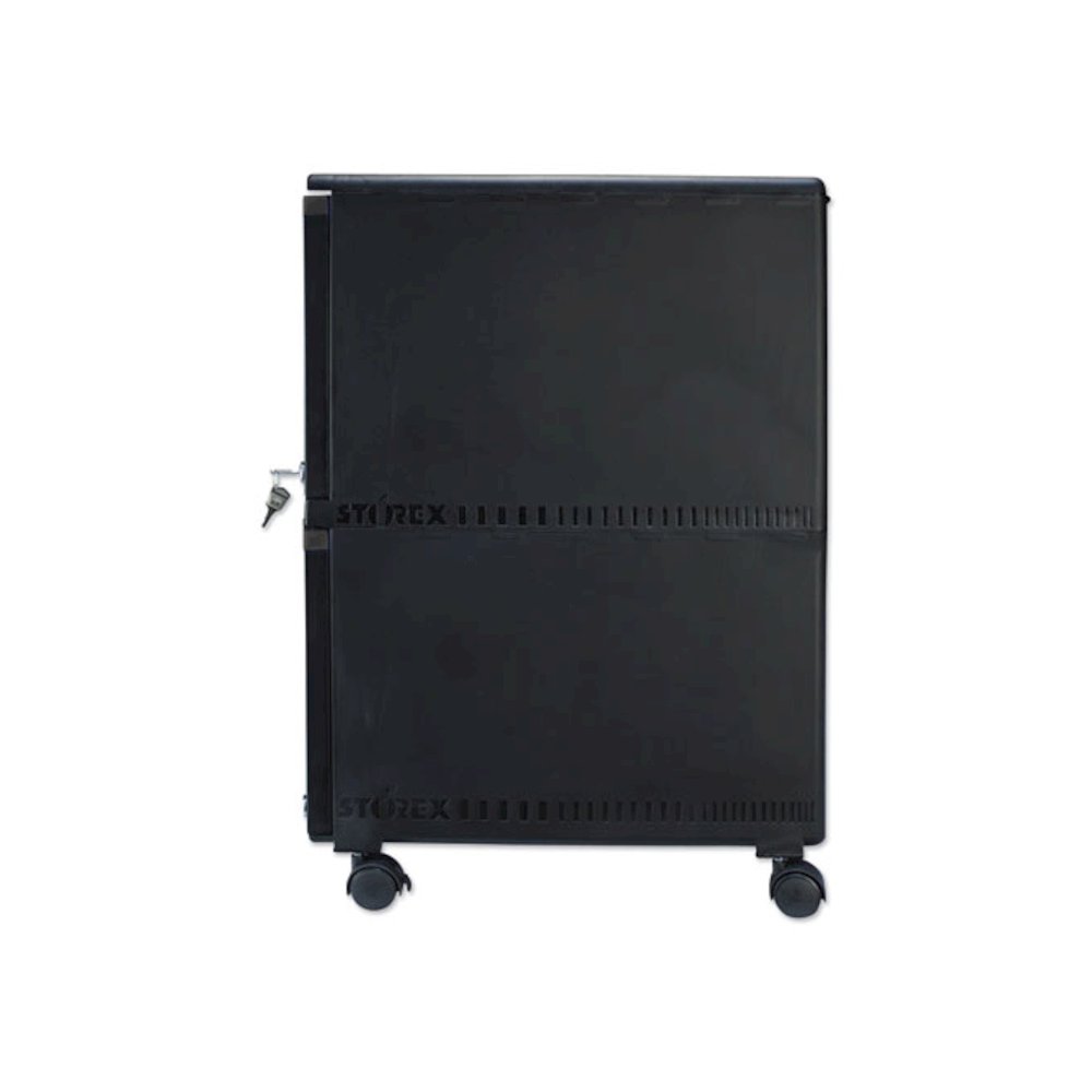 Two-Drawer Mobile Filing Cabinet, 2 Legal/Letter-Size File Drawers, Black, 14.75" x 18.25" x 26". Picture 3