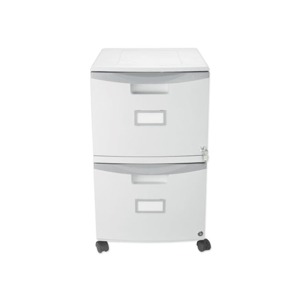 Two-Drawer Mobile Filing Cabinet, 2 Legal/Letter-Size File Drawers, Gray, 14.75" x 18.25" x 26". Picture 1