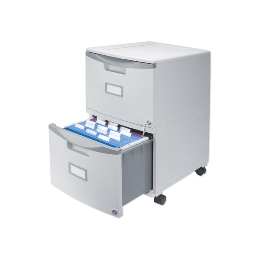 Two-Drawer Mobile Filing Cabinet, 2 Legal/Letter-Size File Drawers, Gray, 14.75" x 18.25" x 26". Picture 5