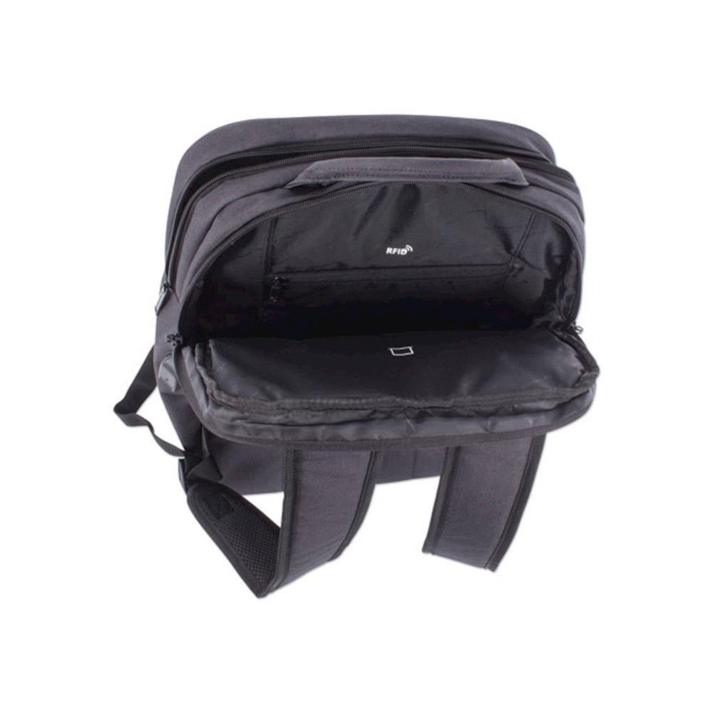 Cadence 2 Section Business Backpack, Fits Devices Up to 15.6", Polyester, 6 x 6 x 17, Charcoal. Picture 3