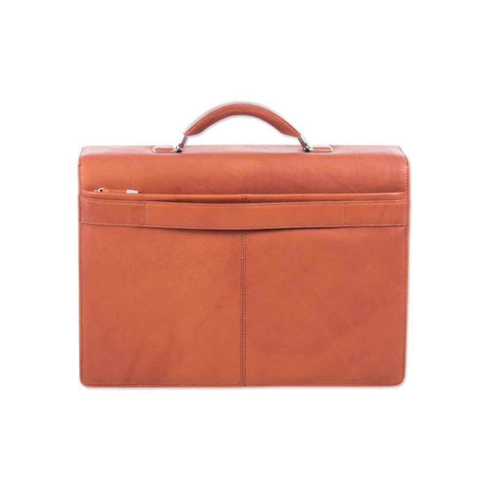 Milestone Briefcase, Fits Devices Up to 15.6", Leather, 5 x 5 x 12, Cognac. Picture 4