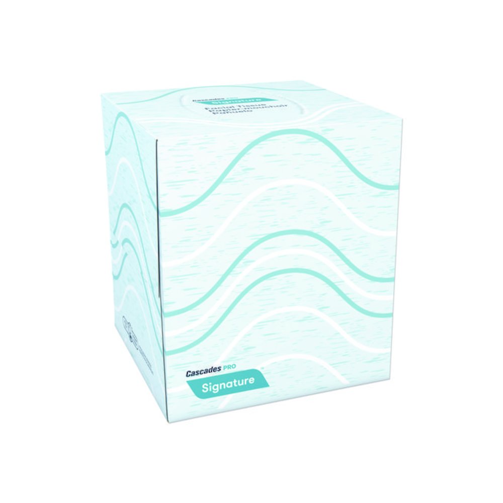 Signature Facial Tissue, Cube Box, 2-Ply, White, 90 Sheets/Box, 36 Boxes/Carton. Picture 5
