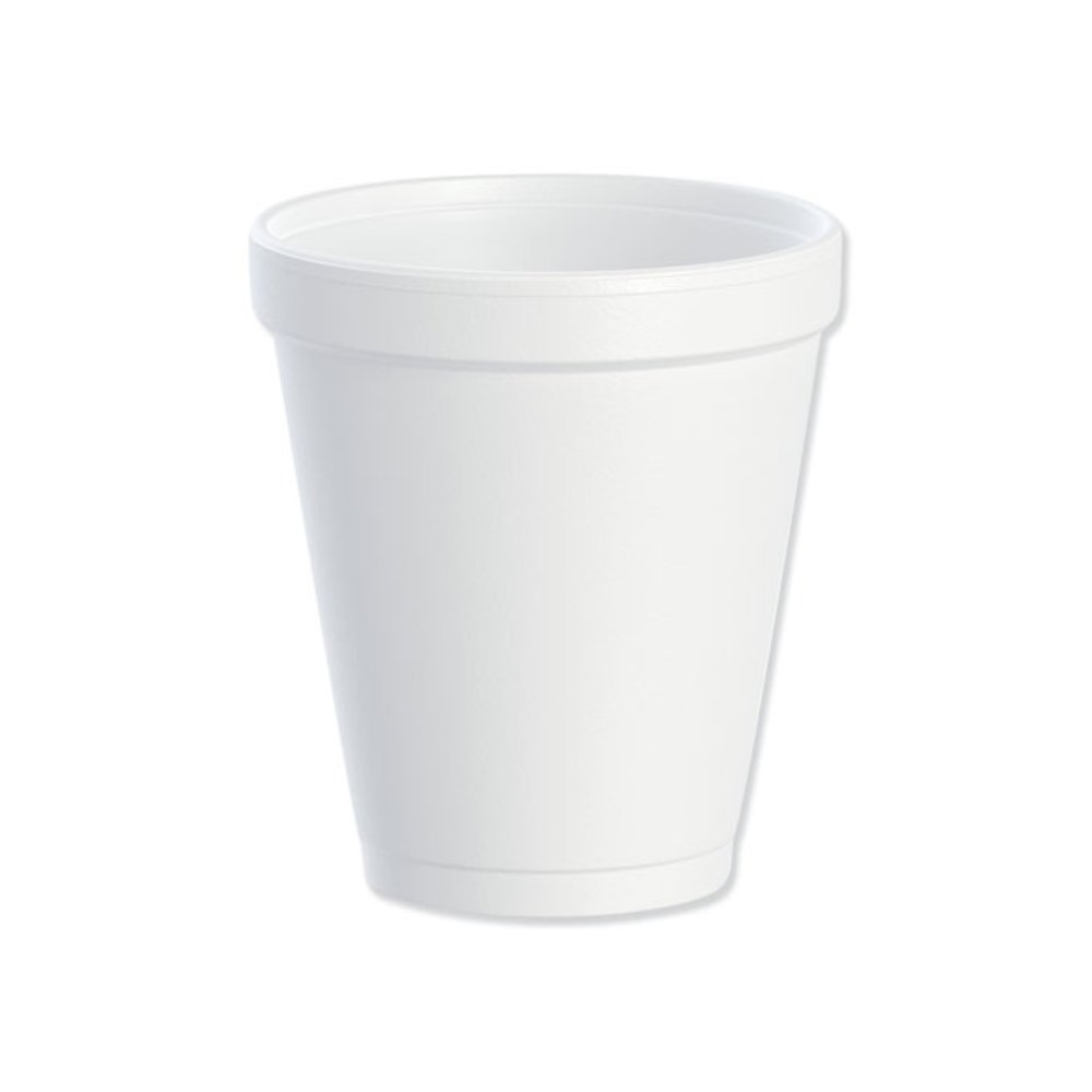 Foam Drink Cups, 8 oz, White, 25/Bag, 40 Bags/Carton. Picture 1