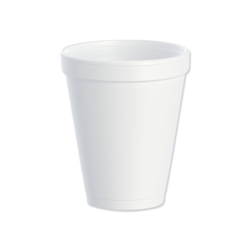 Foam Drink Cups, 10 oz, White, 25/Bag, 40 Bags/Carton. Picture 1