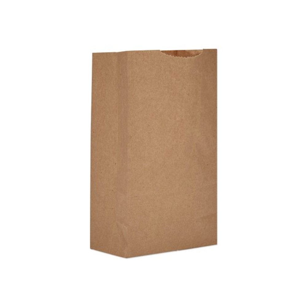 Grocery Paper Bags, 3# Size, Extra-Heavy-Duty, 50# Basis Weight, 4.74" x 2.91" x 8.66", Kraft, 500/Bundle. Picture 1