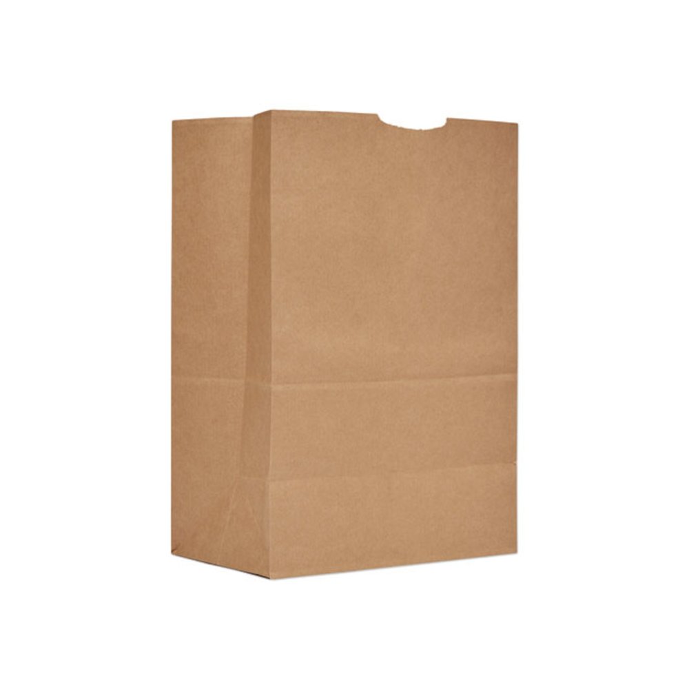 Grocery Paper Bags, 1/6 BBL Size, 57# Basis Weight, 12" x 7" x 17", Kraft, 500/Bundle. Picture 1