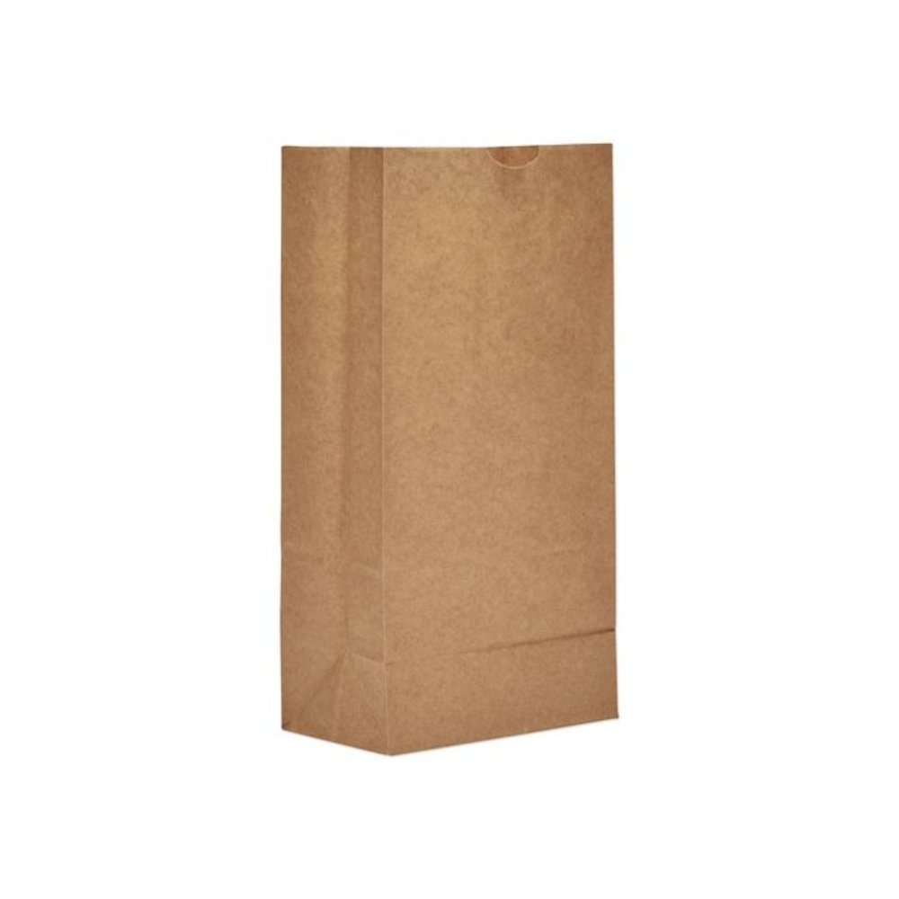 Grocery Paper Bags, 8# Size, Heavy-Duty, 50# Basis Weight, 6" x 3.88" x 12.5", Kraft, 500/Bundle. Picture 1
