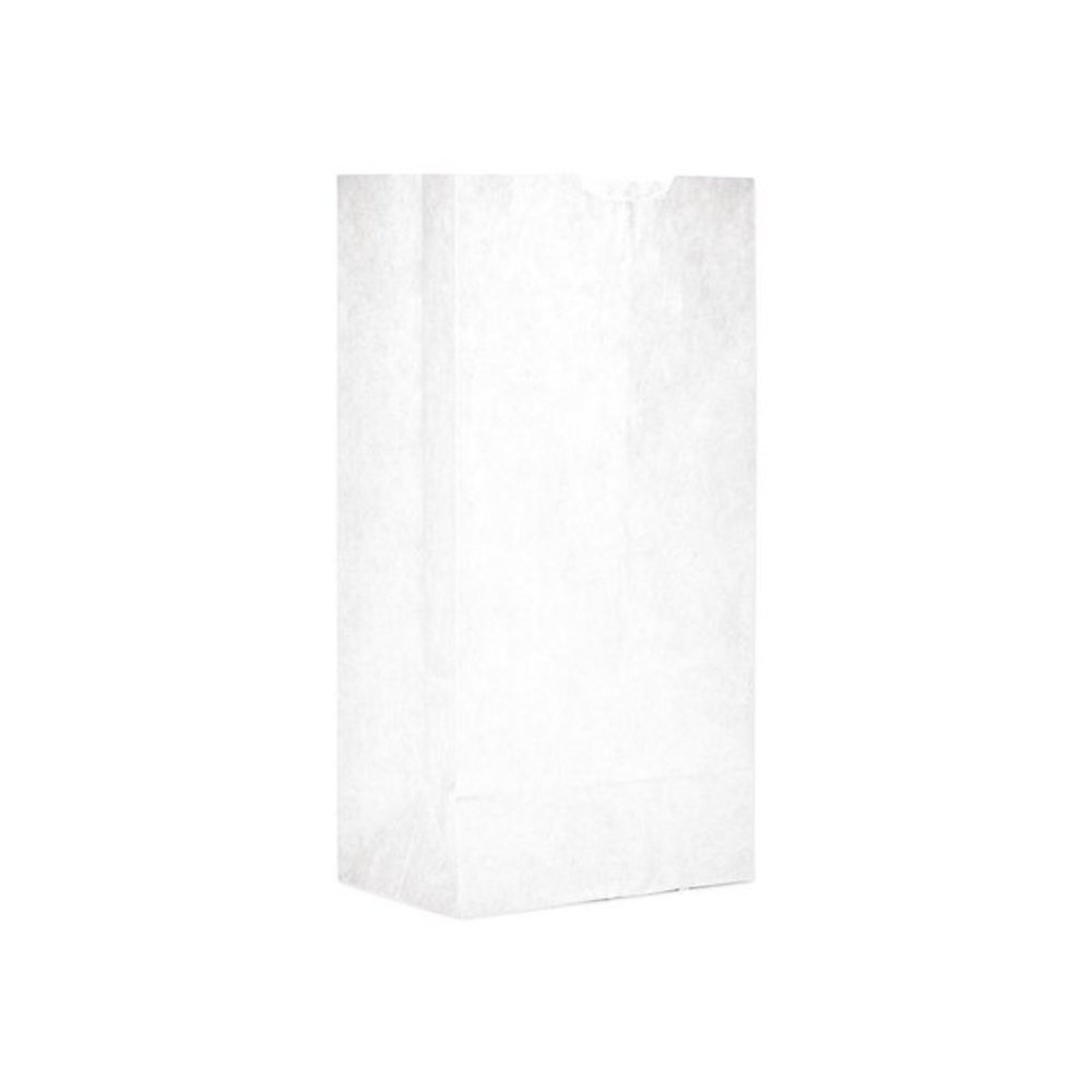Grocery Paper Bags, 4# Size, 30# Basis Weight, 5" x 3.13" x 9.88", White, 500/Bundle. Picture 1