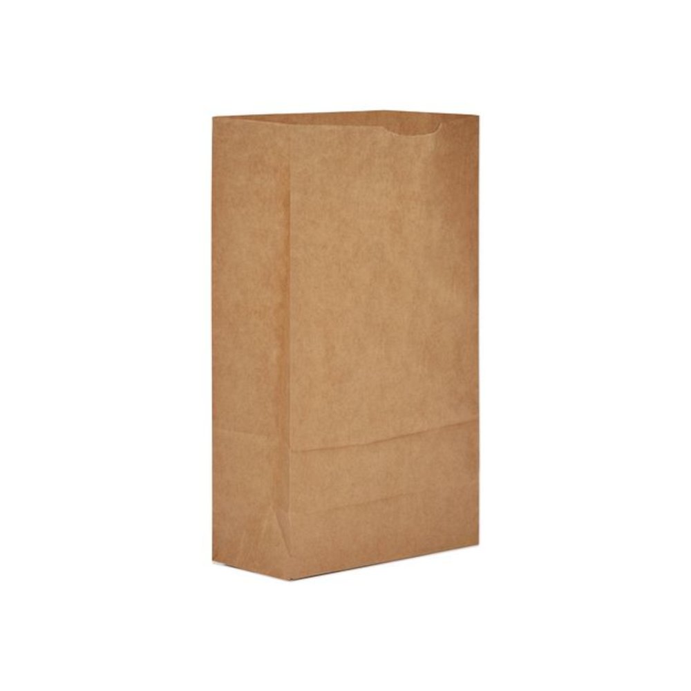 Grocery Paper Bags, 6# Size, 35# Basis Weight, 5.88" x 3.63" x 11", Kraft, 2,000/Bundle. Picture 1