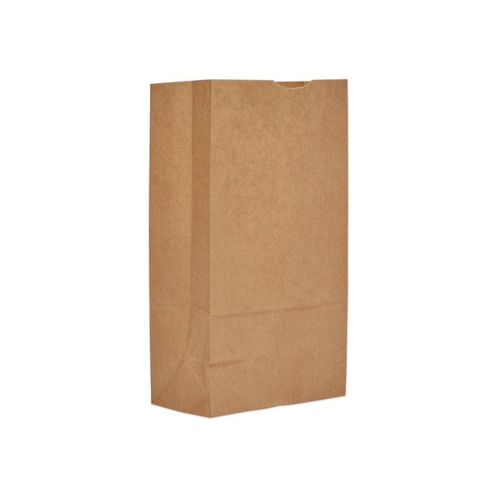 Grocery Paper Bags, 12# Size, 50# Basis Weight, 7" x 4.38" x 13.75", Kraft, 500/Bundle. Picture 1