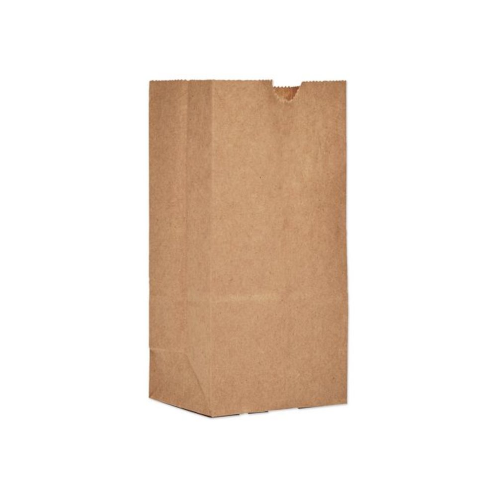 Grocery Paper Bags, 1# Size, 30# Basis Weight, 3.5" x 2.25" x 6.63", Kraft, 500/Bundle. Picture 1