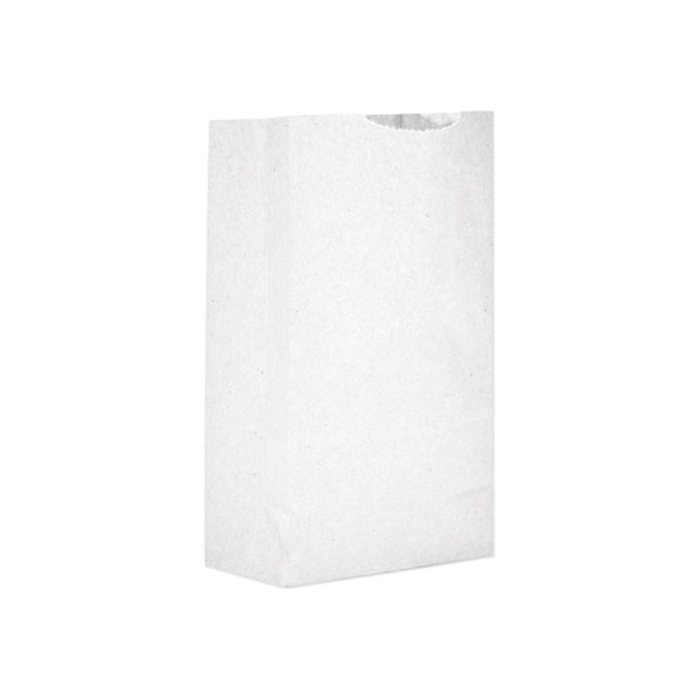 Grocery Paper Bags, 2# Size, 30# Basis Weight, 4.31" x 2.44" x 7.88", White, 6,000/Bundle. Picture 1