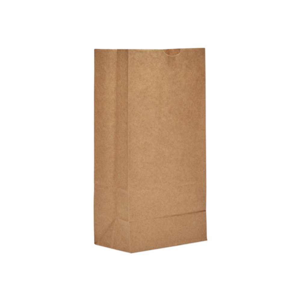 Grocery Paper Bags, 8# Size, 35# Basis Weight, 6" x 3.88" x 12.5", Kraft, 500/Bundle. Picture 1
