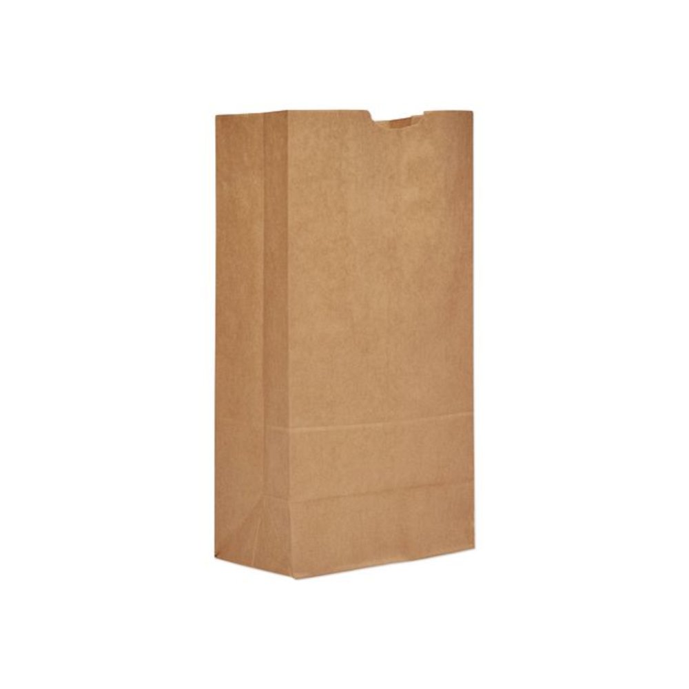 Grocery Paper Bags, 20# Size, Extra-Heavy-Duty, 60# Basis Weight, 8.25" x 5.25" x 16.13", Kraft, 500/Bundle. Picture 1