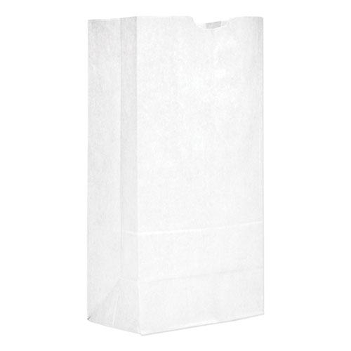 Grocery Paper Bags, 20# Size, 40# Basis Weight, 8.25" x 5.25" x 16.13", White, 500/Bundle. Picture 1