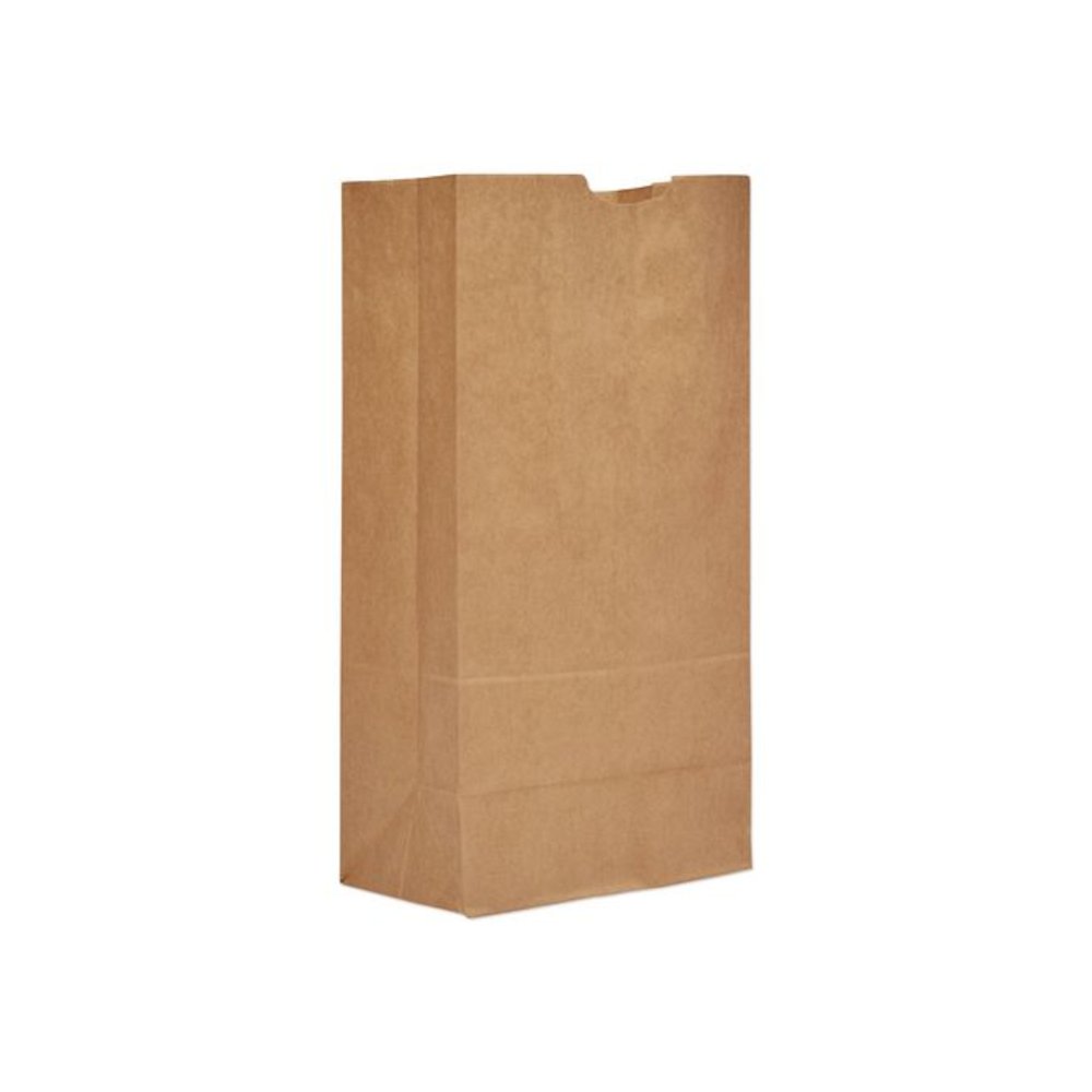 Grocery Paper Bags, 20# Size, Heavy-Duty, 50# Basis Weight, 8.25" x 5.25" x 16.13", Kraft, 500/Bundle. Picture 1