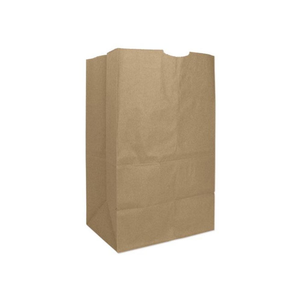 Grocery Paper Bags, 20# Squat Size, Heavy-Duty, 50# Basis Weight, 8.13" x 5.88" x 12.5", Kraft, 500/Bundle. Picture 1