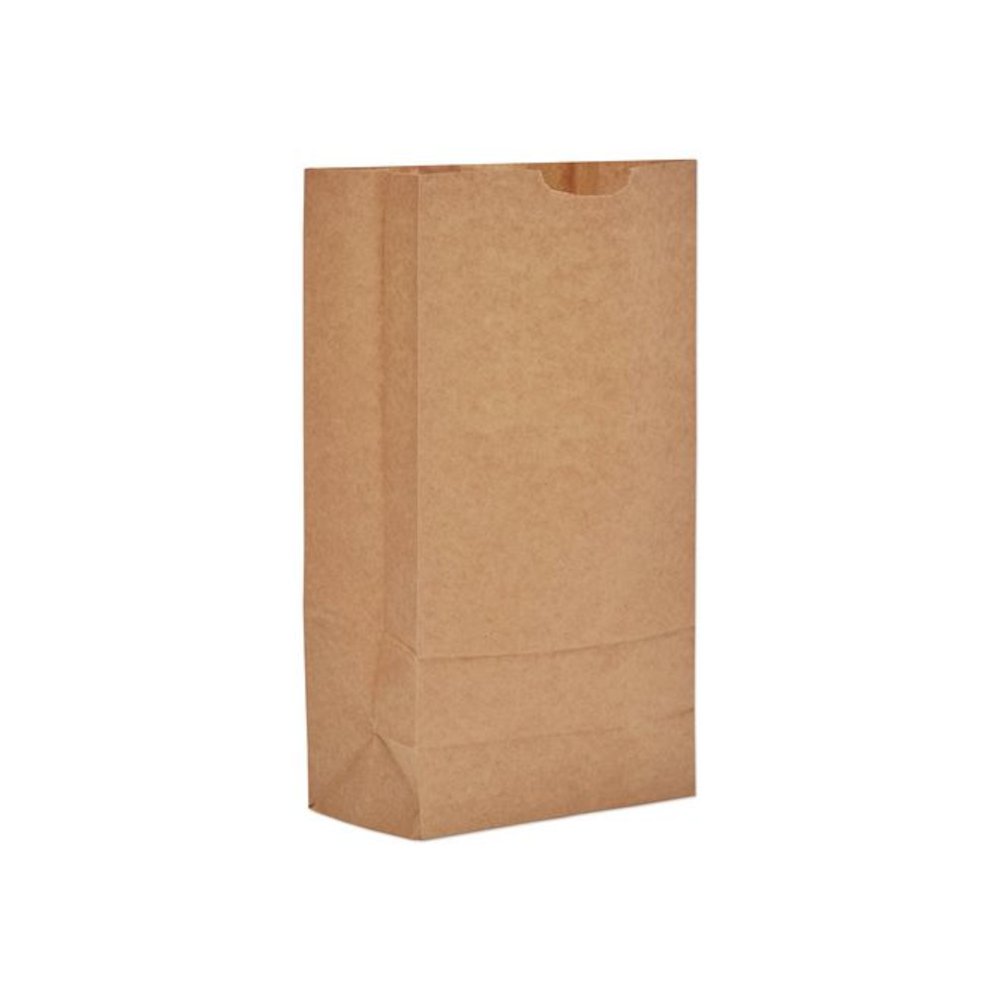 Grocery Paper Bags, 10# Size, 35# Basis Weight, 7" x 4.38" x 13.75", Kraft, 2,000/Bundle. Picture 1