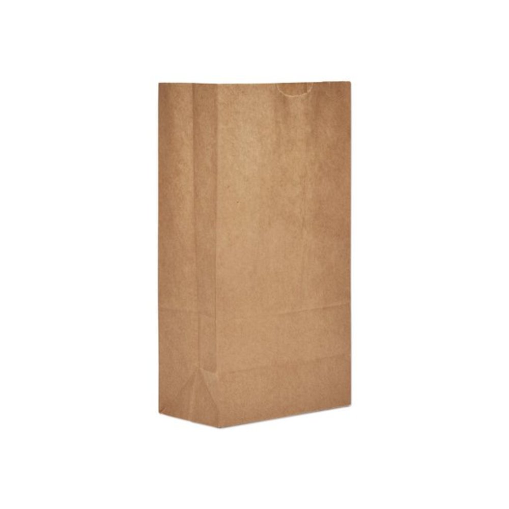 Grocery Paper Bags, 5# Size, Extra-Heavy-Duty, 50# Basis Weight, 5.25" x 3.38" x 10.94", Kraft, 500/Bundle. Picture 1