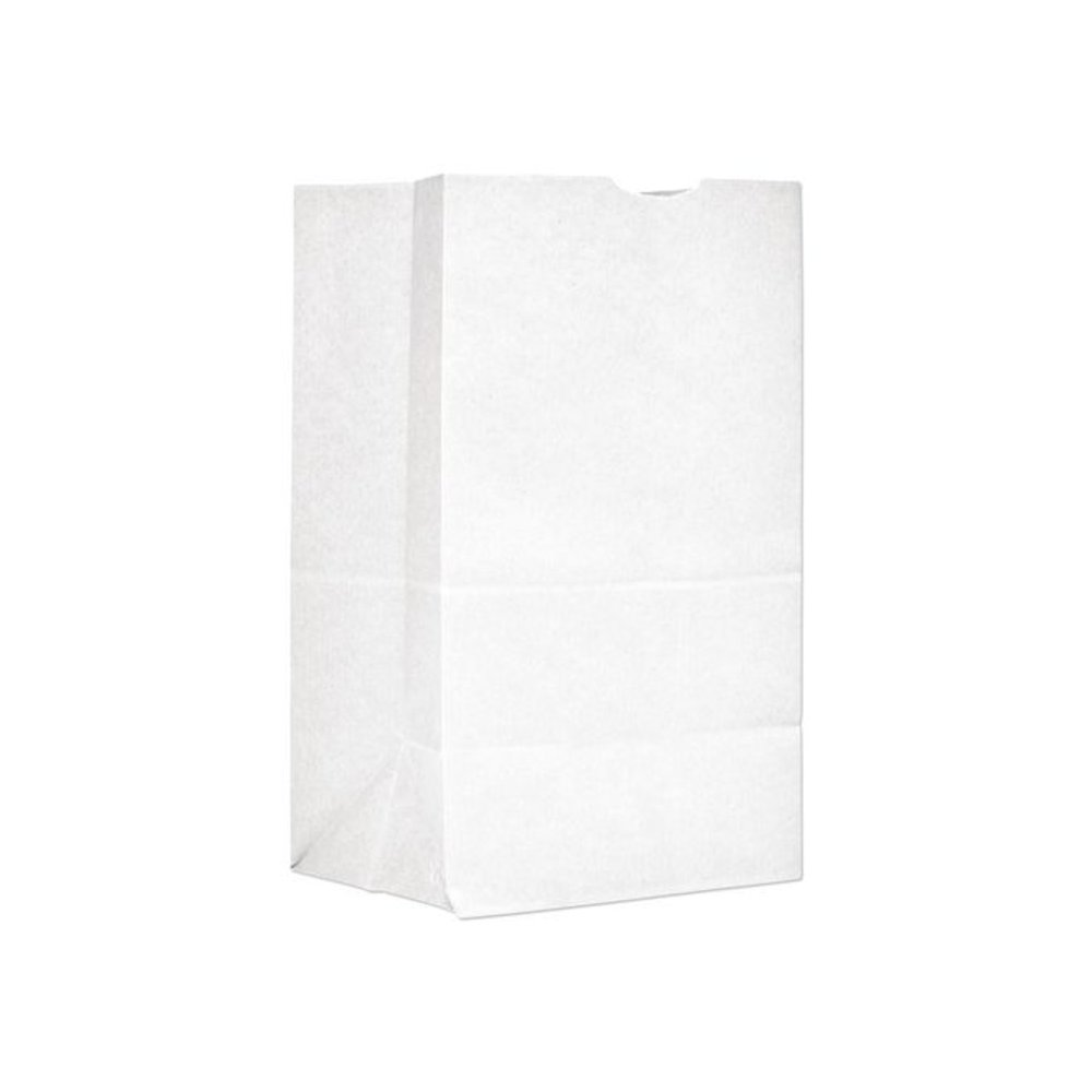 Grocery Paper Bags, 20# Squat Size, 40# Basis Weight, 8.13" x 5.88" x 12.5", White, 500/Bundle. Picture 1