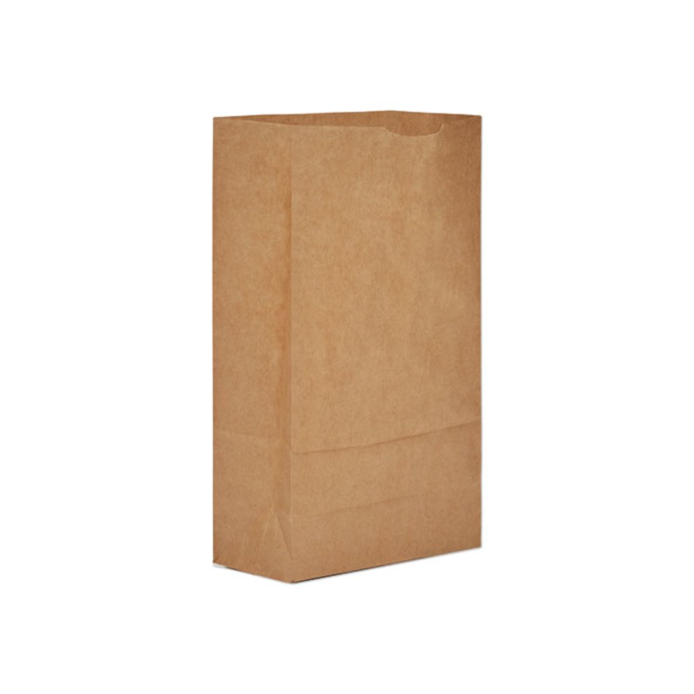 Grocery Paper Bags, 6# Size, Extra-Heavy-Duty, 50# Basis Weight, 5.88" x 3.63" x 11", Kraft, 500/Bundle. Picture 1