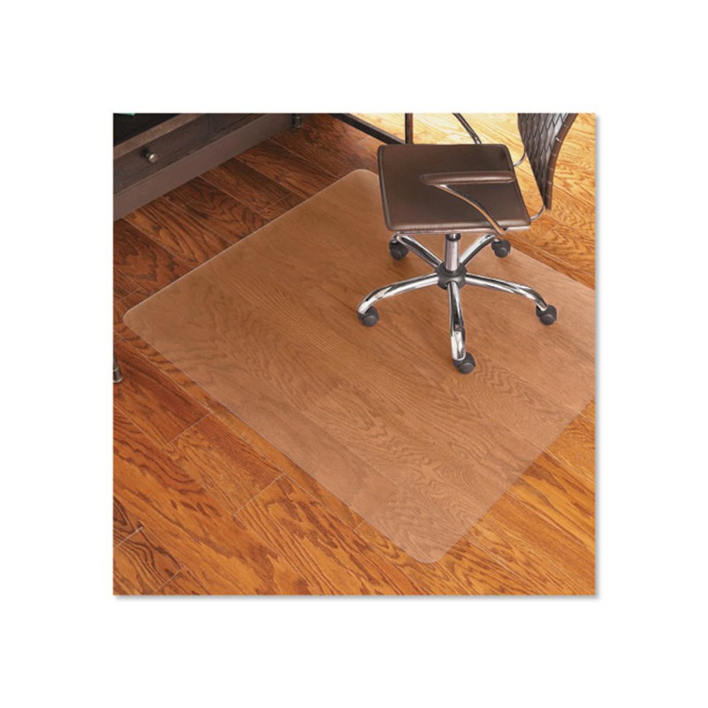 Light Use EverLife Chair Mat for Hard Floors, Rectangular, Straight Edges, 46" x 60", Clear. Picture 1