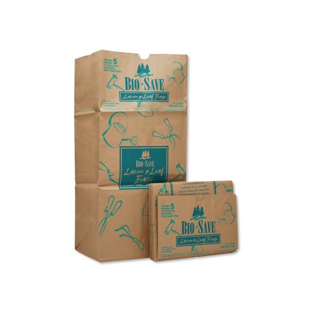 Lawn/Leaf Bags, Self-Standing, Open-Face, 30 gal, 16" x 35", Kraft, 50/Box. Picture 1