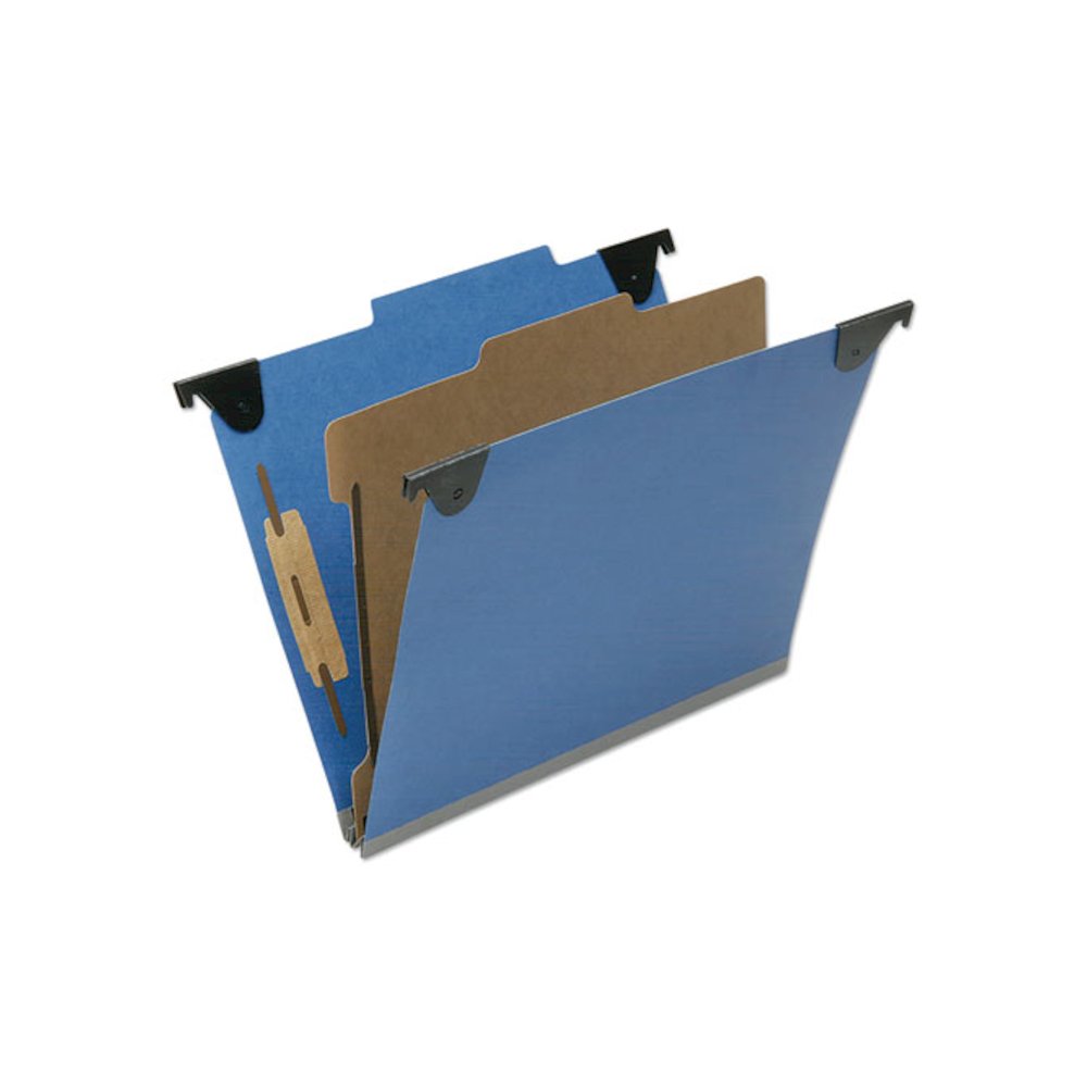 7530016816248 SKILCRAFT Classification Folder, 2/5-Cut Tab, Expands 2", 1 Divider, 4 Fastener, Letter Size, Royal Blue, 10/BX. Picture 1