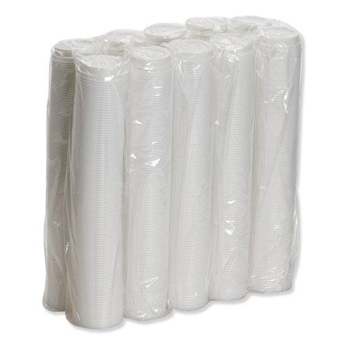 Dome Hot Drink Lids, Fits 8 oz Hot Cups, Plastic, White, 100/Sleeve, 10 Sleeves/Carton. Picture 4