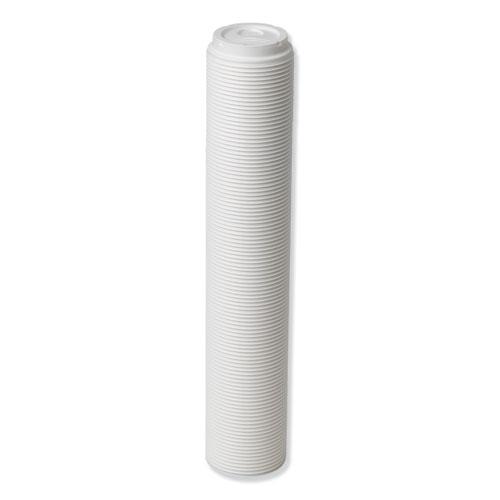 Dome Hot Drink Lids, Fits 8 oz Hot Cups, Plastic, White, 100/Sleeve, 10 Sleeves/Carton. Picture 3