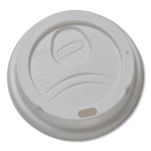 Dome Hot Drink Lids, Fits 8 oz Hot Cups, Plastic, White, 100/Sleeve, 10 Sleeves/Carton. Picture 2