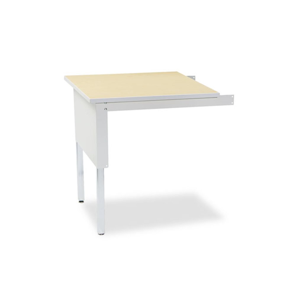 Mailflow-To-Go Mailroom System Table, Square, 30w x 30d x 29 to 36h, Pebble Gray. Picture 1