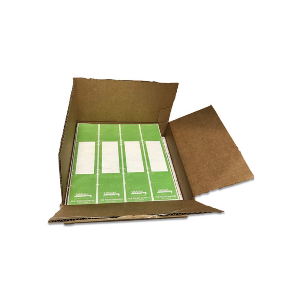 File Pocket Handles, 9.63 x 2, Green/White, 4/Sheet, 12 Sheets/Pack. Picture 10