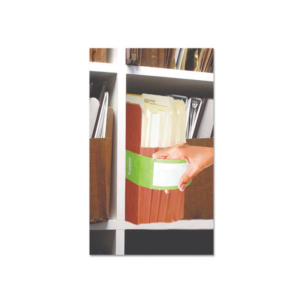 File Pocket Handles, 9.63 x 2, Green/White, 4/Sheet, 12 Sheets/Pack. Picture 9