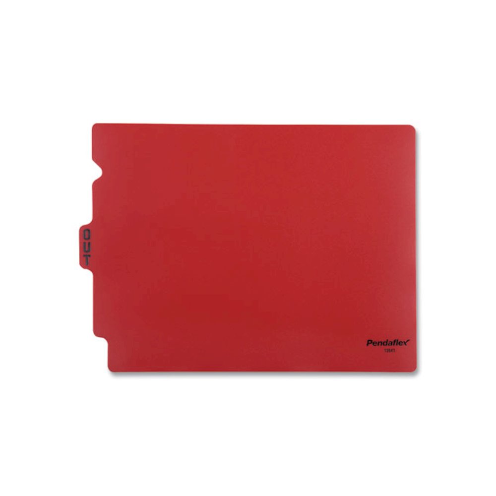 Colored Poly End Tab "Out" Guides, 1/3-Cut: Center Position, For Letter Size Files, Red, 50/Box. Picture 4