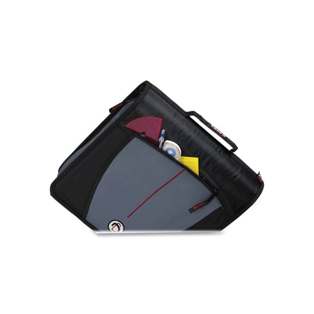 Mighty Zip Tab Binder, 3 Rings, 3" Capacity, 11 x 8.5, Black. Picture 5