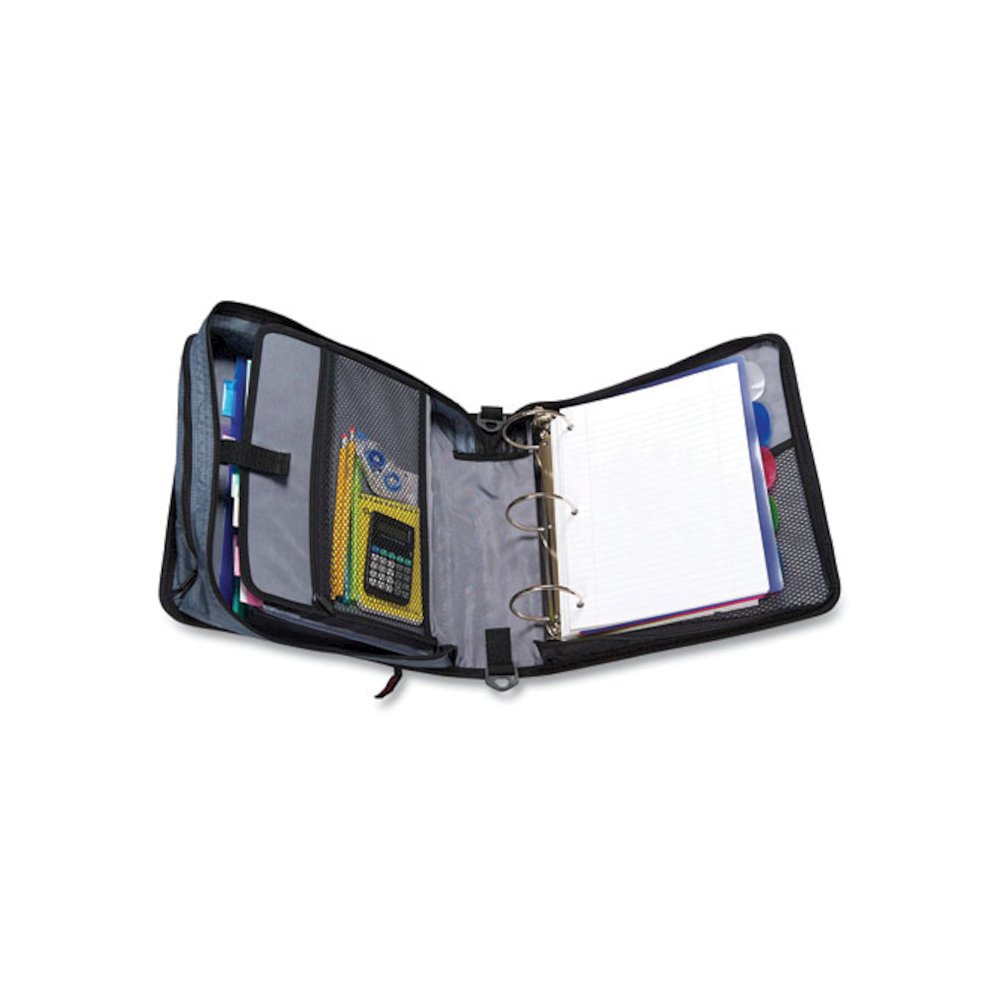 Mighty Zip Tab Binder, 3 Rings, 3" Capacity, 11 x 8.5, Black. Picture 6