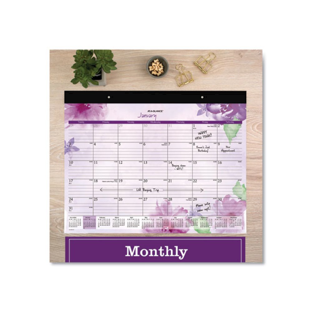 Beautiful Day Desk Pad Calendar, Floral Artwork, 21.75 x 17, Assorted Color Sheets, Black Binding, 12-Month (Jan-Dec): 2026. Picture 4