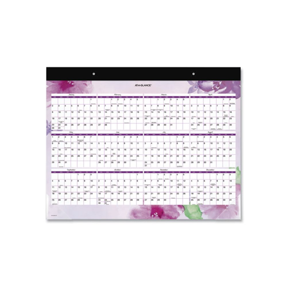 Beautiful Day Desk Pad Calendar, Floral Artwork, 21.75 x 17, Assorted Color Sheets, Black Binding, 12-Month (Jan-Dec): 2026. Picture 2