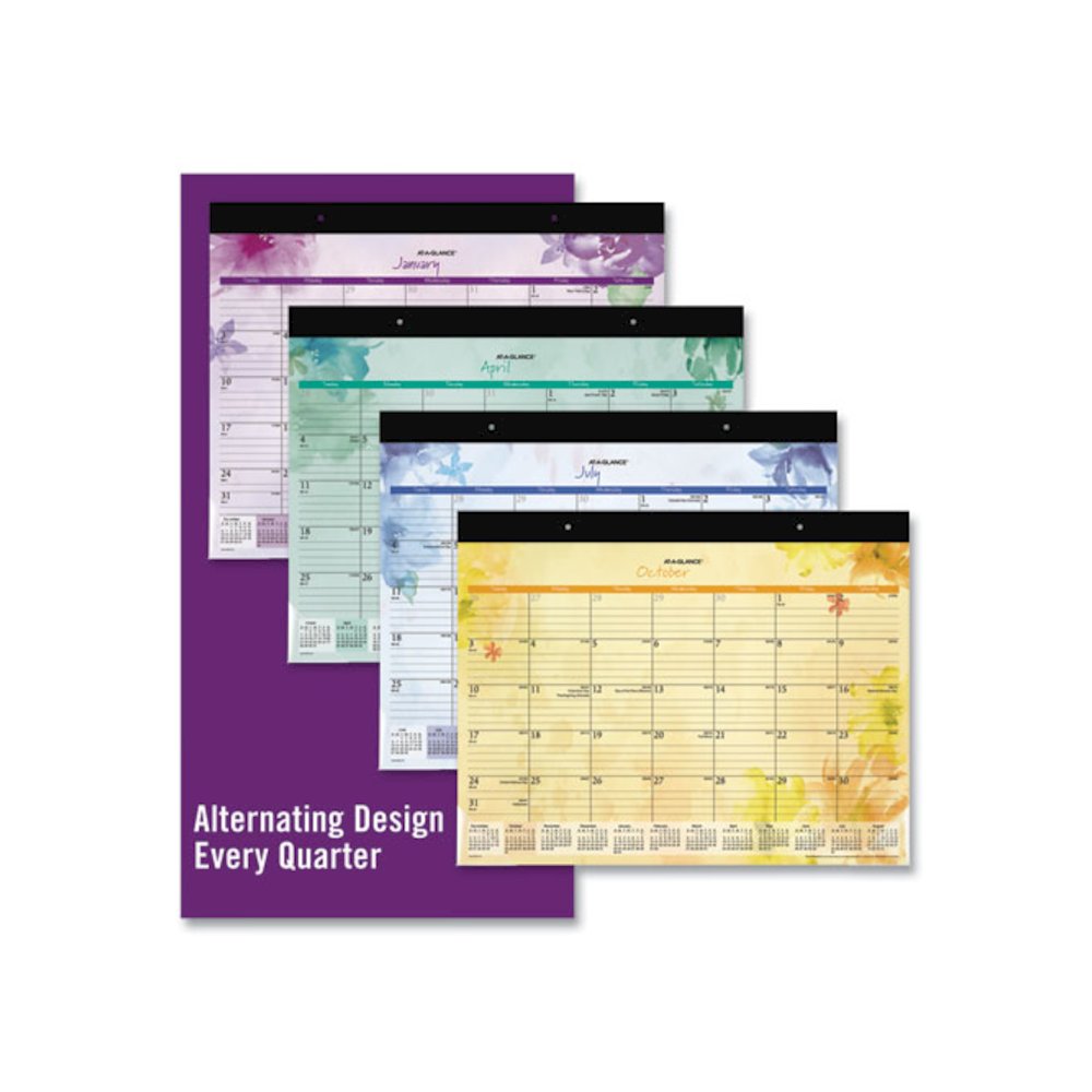 Beautiful Day Desk Pad Calendar, Floral Artwork, 21.75 x 17, Assorted Color Sheets, Black Binding, 12-Month (Jan-Dec): 2026. Picture 3