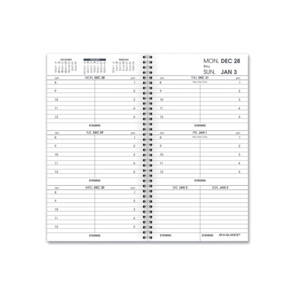 Weekly Appointment Book Refill Hourly Ruled, 6.25 x 3.25, White Sheets, 12-Month (Jan to Dec): 2026. Picture 1