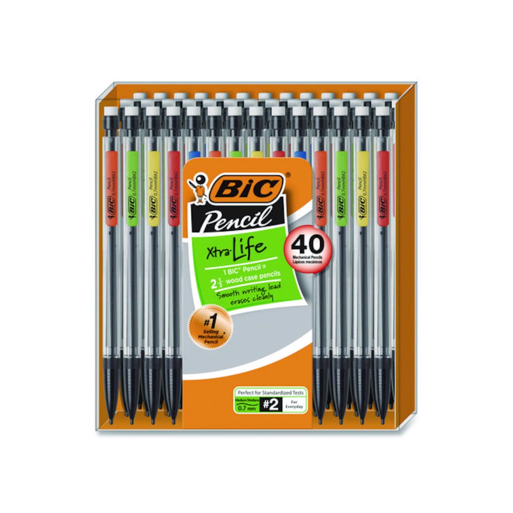 Xtra Smooth Mechanical Pencil, 0.7 mm, HB (#2), Black Lead, Clear Barrel, 40/Pack. Picture 1