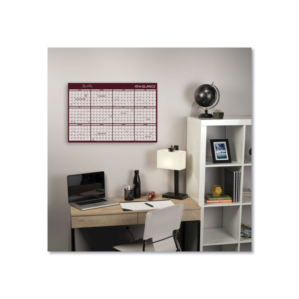 Reversible Horizontal Erasable Wall Planner, 48 x 32, Assorted Sheet Colors, 12-Month (Jan to Dec): 2026. Picture 4