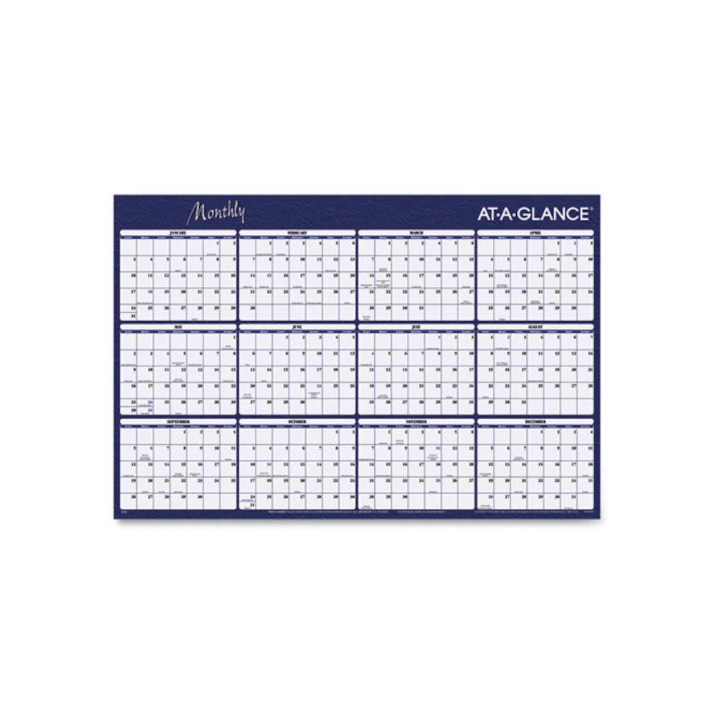Reversible Horizontal Erasable Wall Planner, 48 x 32, Assorted Sheet Colors, 12-Month (Jan to Dec): 2026. Picture 2